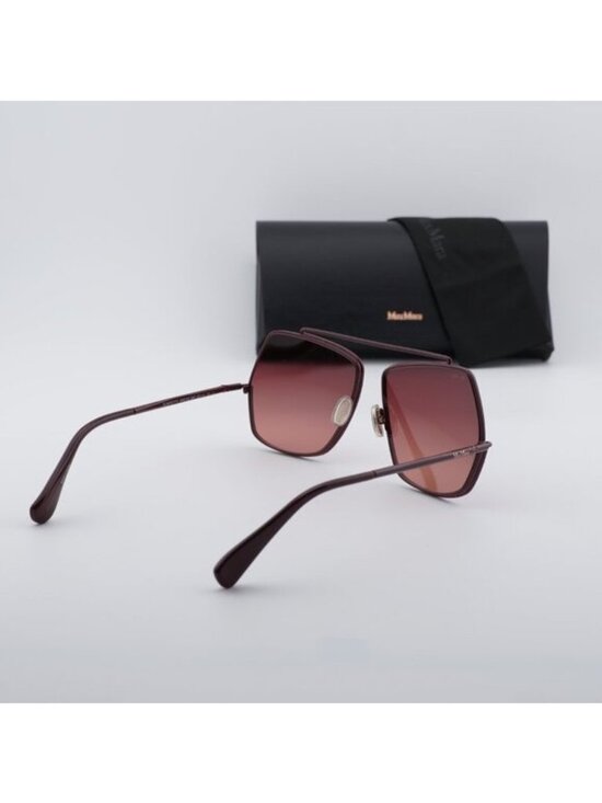 Max Mara ELSAPETITE MM0102 69F Sunglasses Bordeaux Butterfly Frame, Brown Lenses main image 9